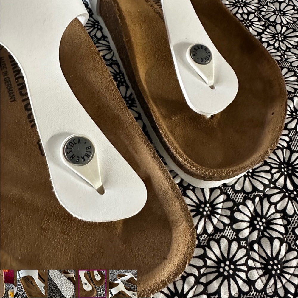 NWOT Gizeh Birkenstock White Sandals - Picture 3 of 6